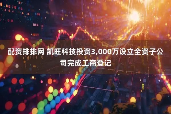 配资排排网 凯旺科技投资3,000万设立全资子公司完成工商登记